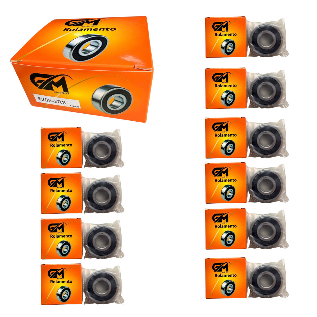 Rolamentos 6203 2rs Kit Com 10 Peças 17x40x12mm em Oferta na Shopee