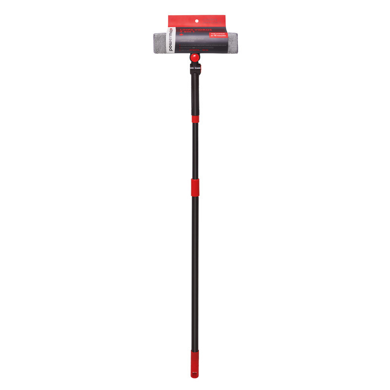 Mop Limpa Vidros e Janelas 2 em 1 Cabo Extensível e Articulado Vermelho e Cinza - Powermaid em Oferta na Shopee