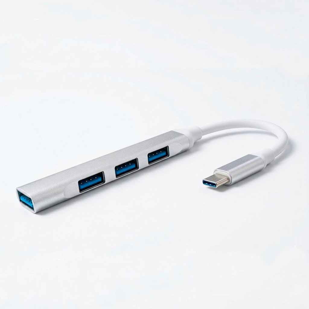 Cabo Conversor USB-C para USB-A Hub OTG Extensor 4 Portas High Speed Hd Pen Drive Teclado Mouse