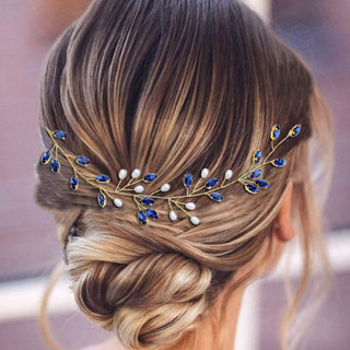 Noiva Macio Corrente Cocar Pérola E Strass Elegante Luxuoso Hairband Para O Cabelo DIY Acessório Estilo De