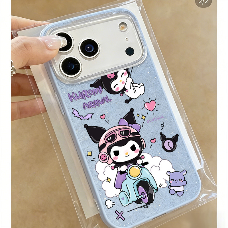 Capa Glitter Para Samsung A17 A07 A06 A15 A16 A14 A13 A12 A32 A56 A36 A55 A54 A23 S26 S25 Rosa-Roxo Motociclista Pequeno