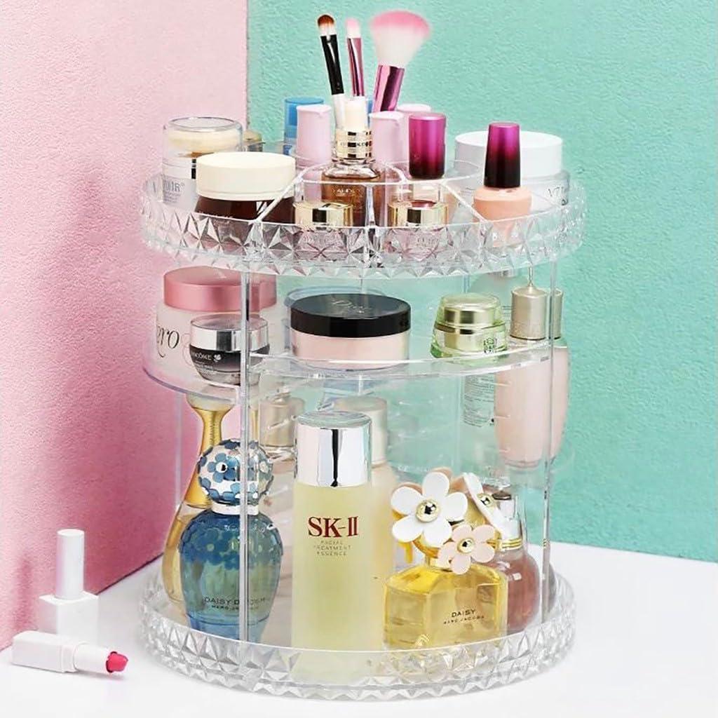 Super Organizador Elegante Porta Maquiagem Grande Giratório 360 Guarda Cosmético Perfume Creme Corpo Facial