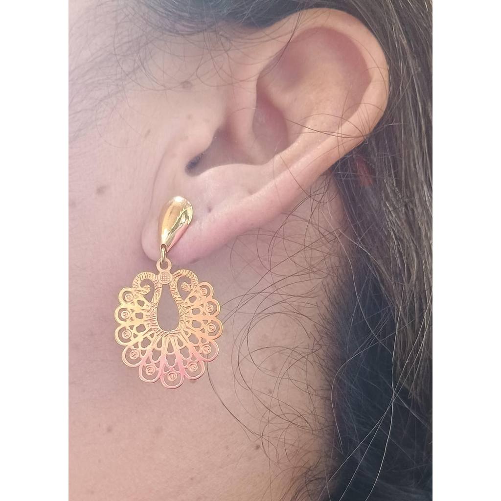 BRINCO MEDIO FOLHEADO OURO 18 K / ROMANEL