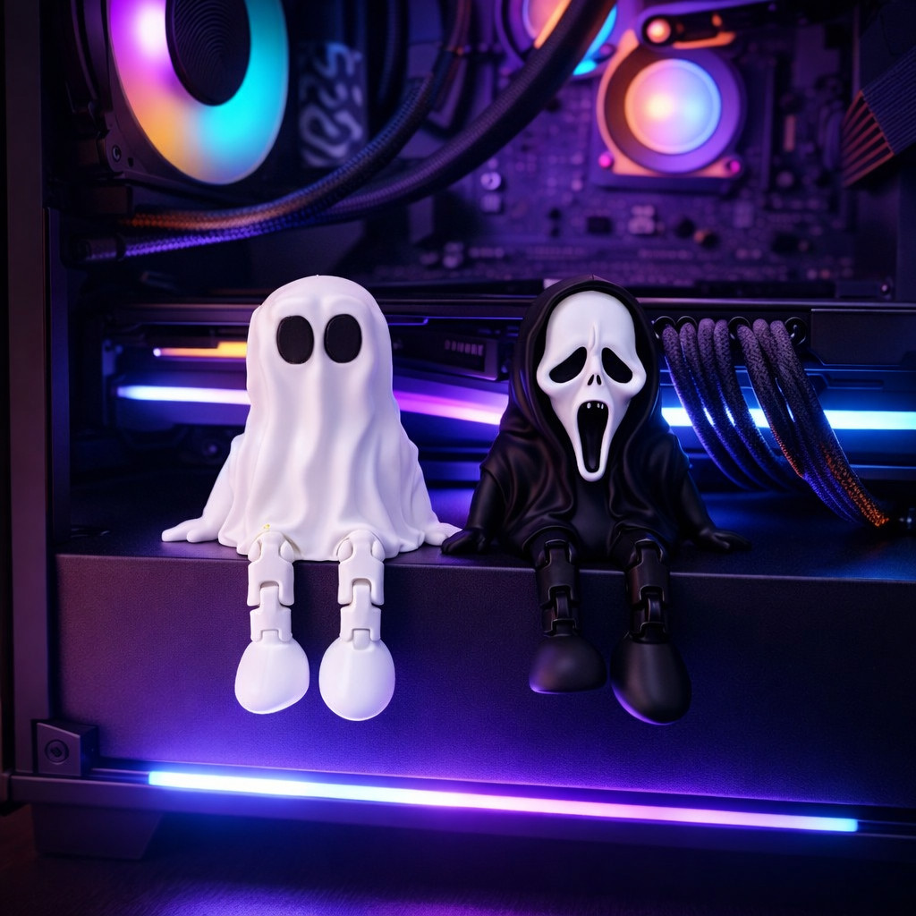 Fantasminha e Ghostface Decoração Setup Gamer Quarto Geek em Oferta na Shopee