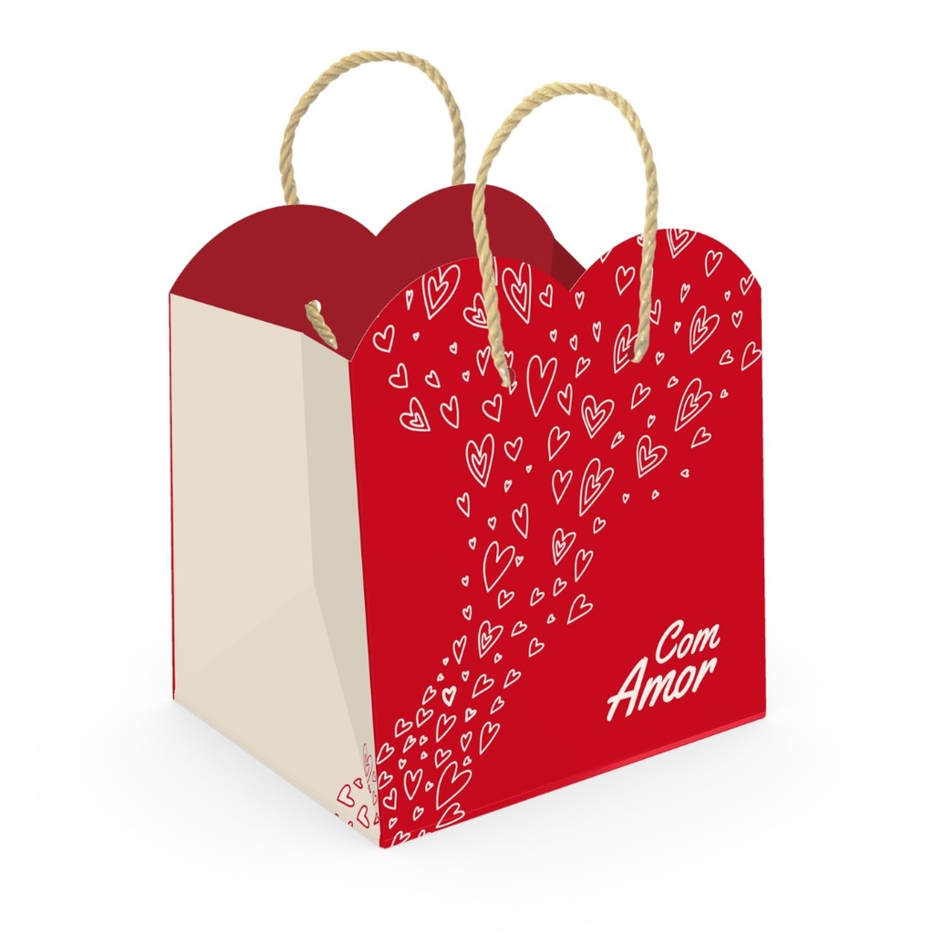10 SACOLA CORAÇÃO SUSPIROS DE AMOR 16X13,5X17CM 5986 ( DIA DOS NAMORADOS IDEIA 2026) · foto 2