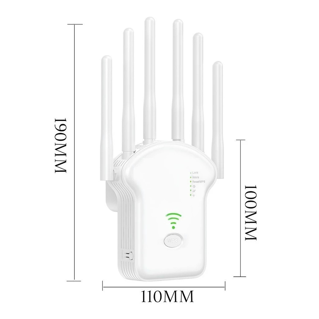 Repetidor Wifi 2800m 6 Antenas Roteador Amplificador De Sinal Modem 1200MBPS