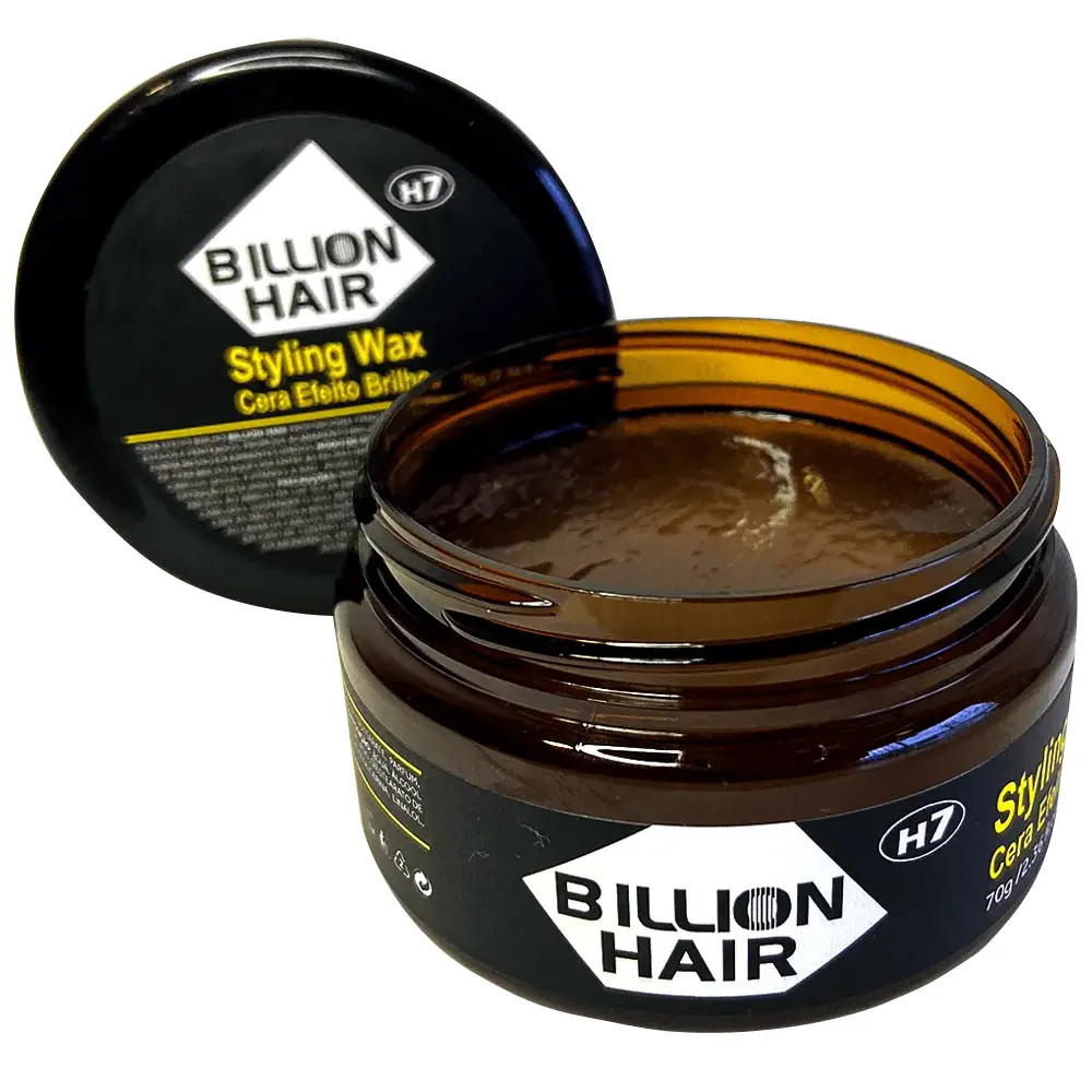 Pomada Modeladora Billion Hair 70g Cera Efeito Brilho Fixação Forte Styling Wax
