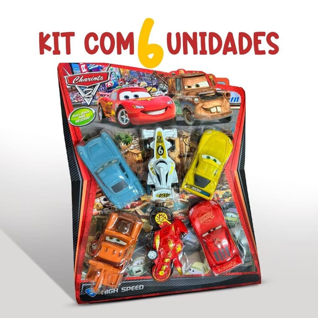 Kit 6 carrinhos de fricção (pull back) Carros com personagens do filme - Brinquedo  Menino