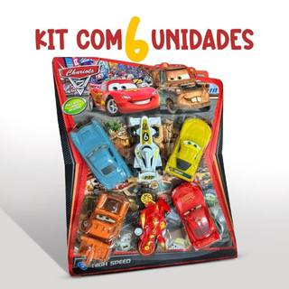 Kit 6 carrinhos de fricção (pull back) Carros com personagens do filme - Brinquedo  Menino