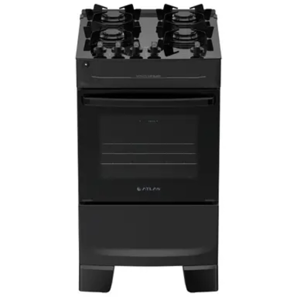 Fogão Mônaco Top Glass 4 Bocas Automático Mesa de Vidro Forno Atlas