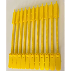 Lacre para malote dupla trava 16cm amarelo com 100 unidades