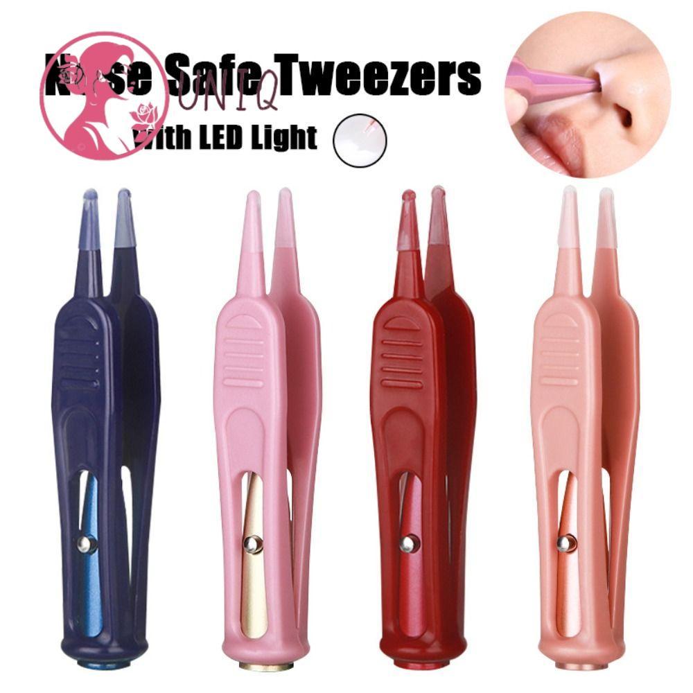 UNIQ Baby Dig Booger Clips , Pinças Seguras Para Nariz De Bebês De Plástico , Pinça De Limpeza Com Luz LED