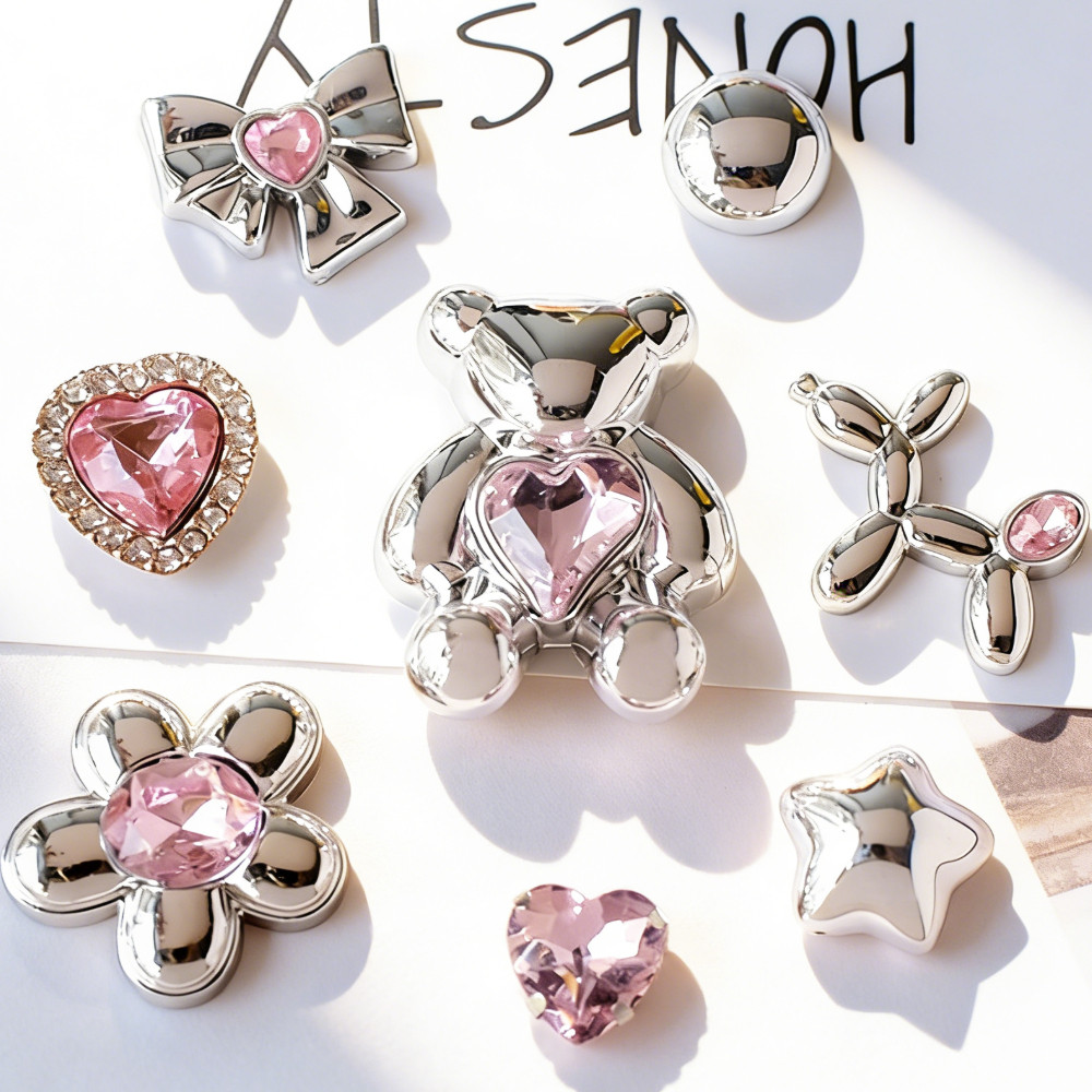 Urso Luxuoso Encantos de Sapato Diamante Jewelry botões decorativos & acessórios de Sandálias removíveis