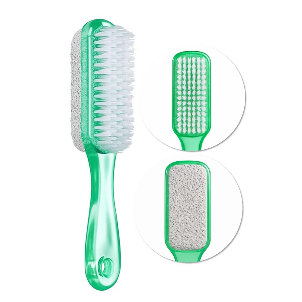 Escova para Pés Mãos com Pedra Pomes Limpa Pele Unhas Dupla Função Enox