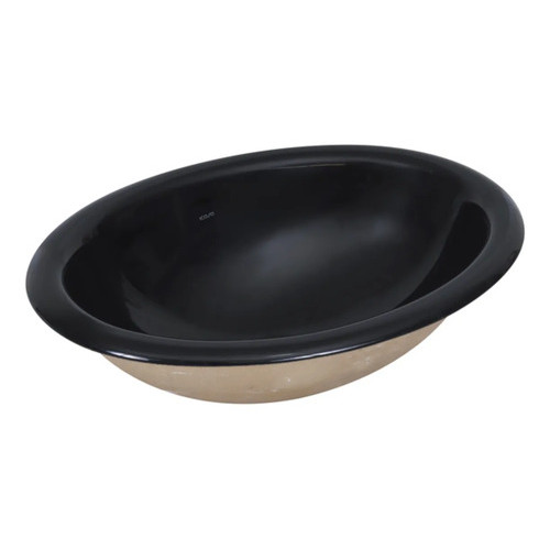 Cuba Pia Banheiro Sobrepor Oval Preta 45x33cm Il66 Icasa