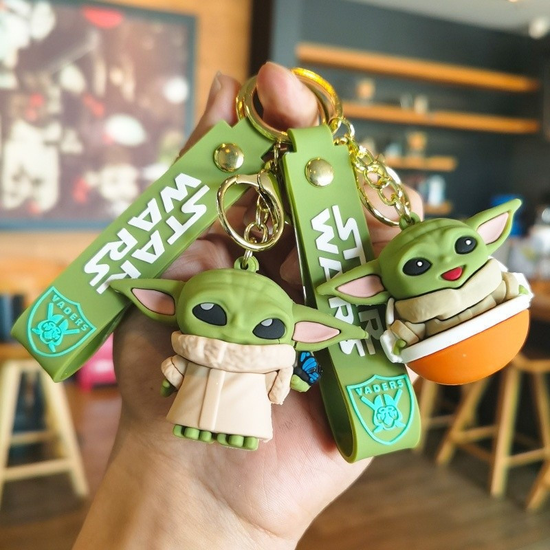 Chaveiro de Boneca Yoda do Bebê Star Wars de Desenho Animado, Figura de Mochila, Chaveiro de Desenho Animado para Crianç