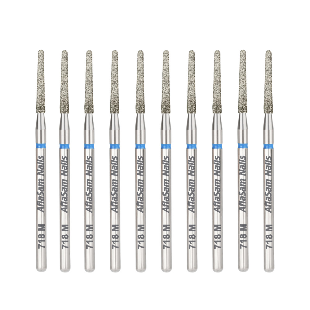 10 Broca Diamantada 718 / 720 / Chama / Esférica / Cenoura AfiaSam Nails