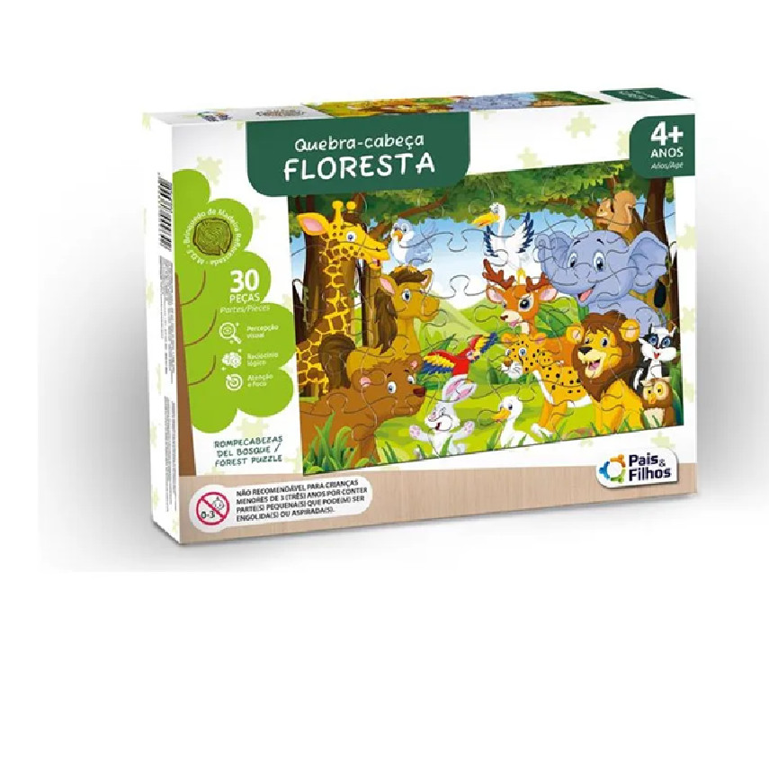 Quebra-Cabeça Floresta de Madeira - 30 Peças