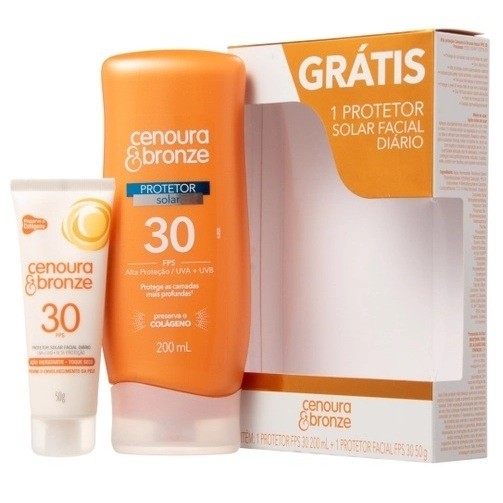 Protetor Solar Cenoura & Bronze FPS 30 Kit com 2 – Proteção UVA UVB + Hidratação