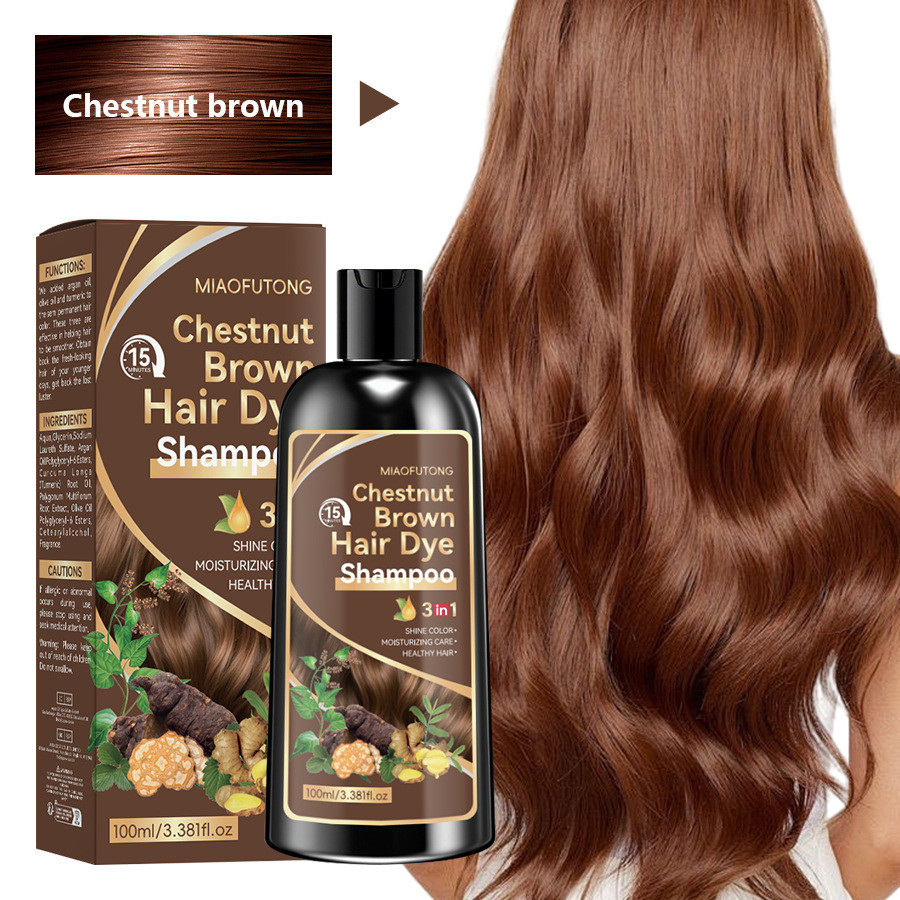 Shampoo De Tintura De Cabelo Marrom/Preto 100ml-Cobre Cabelos Grisalhos E Nutre Para Cor Suave De Longa Duração Com Limp