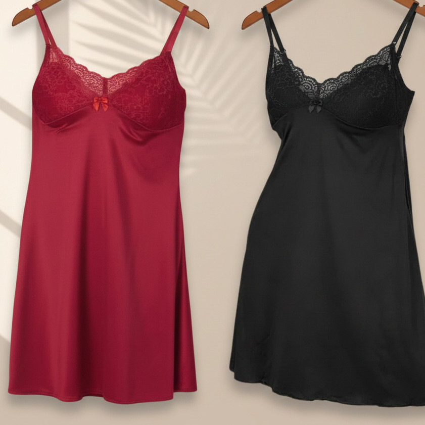 Camisola Feminina Curta Renda Sensual Confortável Segunda Pele Luxo Noite Dormir Premium em Oferta na Shopee