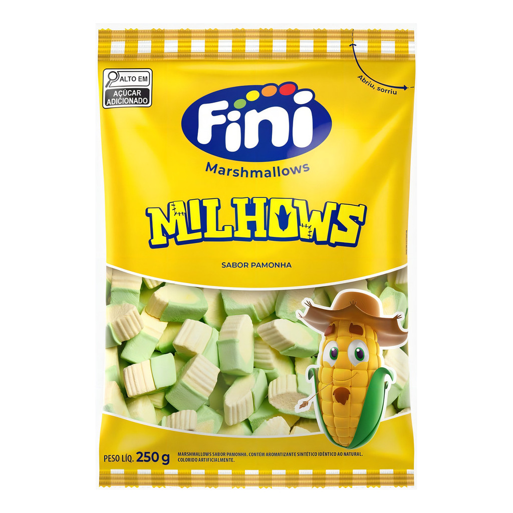 Marshmallow Milhows Pamonha 250g Fini em Oferta na Shopee