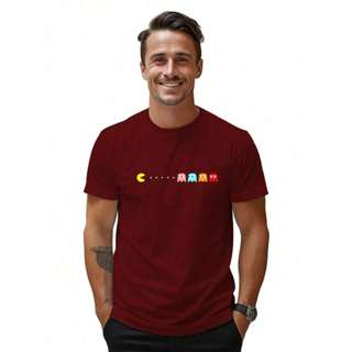 Camiseta Pac Man Jogos Antigos Camisa Algodão Geek Manga Curta Envio imediato em Oferta na Shopee