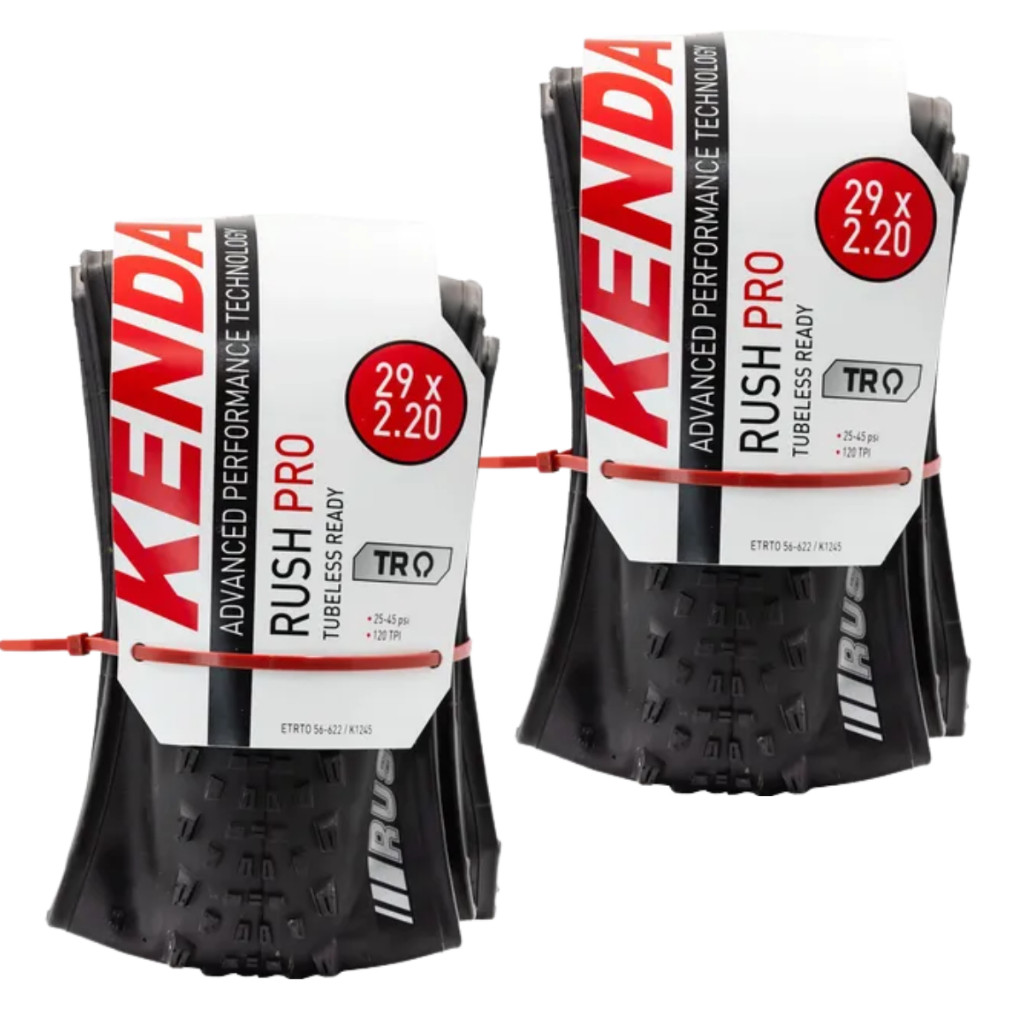 Pneu Bike Aro 29 x 2.20 Kenda Rush Pro K1245 Preto Kevlar Para Tubeless MTB Par de Pneu