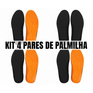 Kit 4 Pares Palmilha Gel Ortopédica Soft Anatómica Premium Antibacteriana Botas Coturno