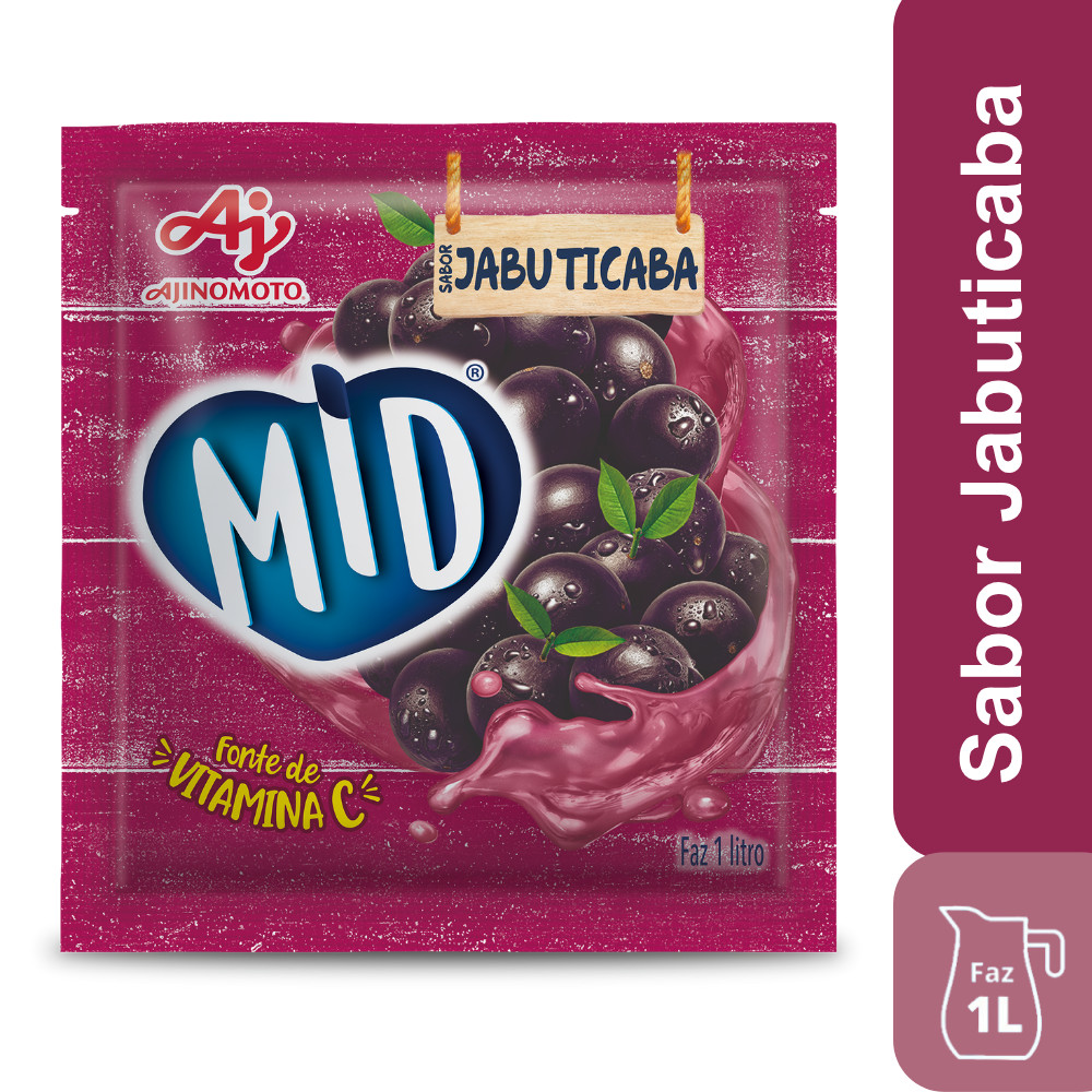 Kit Refresco em Pó MID® Sabor Jabuticaba Com 5 Unidades de 20g em Oferta na Shopee