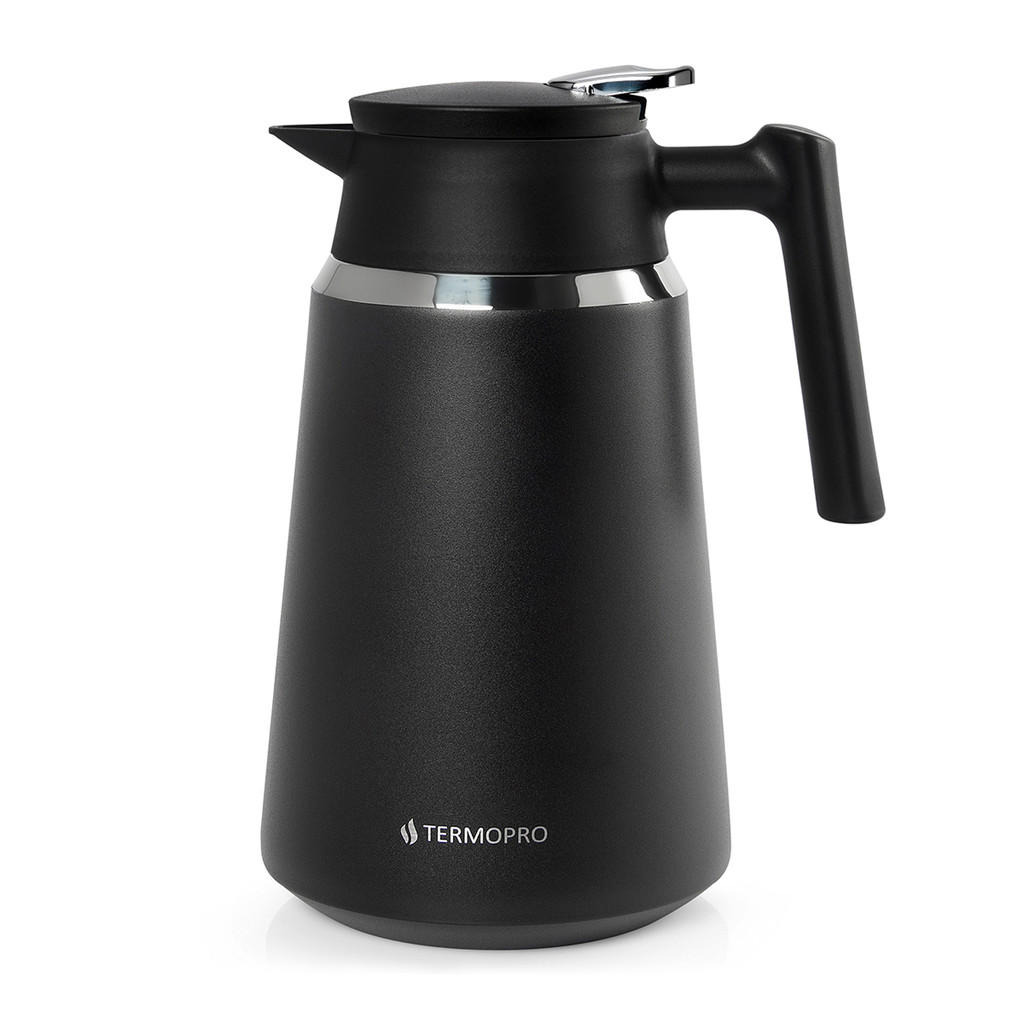 Garrafa Térmica Aço Inox 1,5 L Geisha Preta Café Chá Escritório Cozinha Termopro