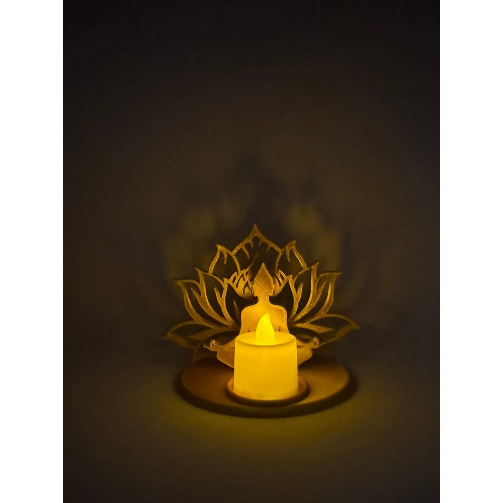 Imagem Luminária Decorativa Meditação Zen Dourada - Design Exclusivo