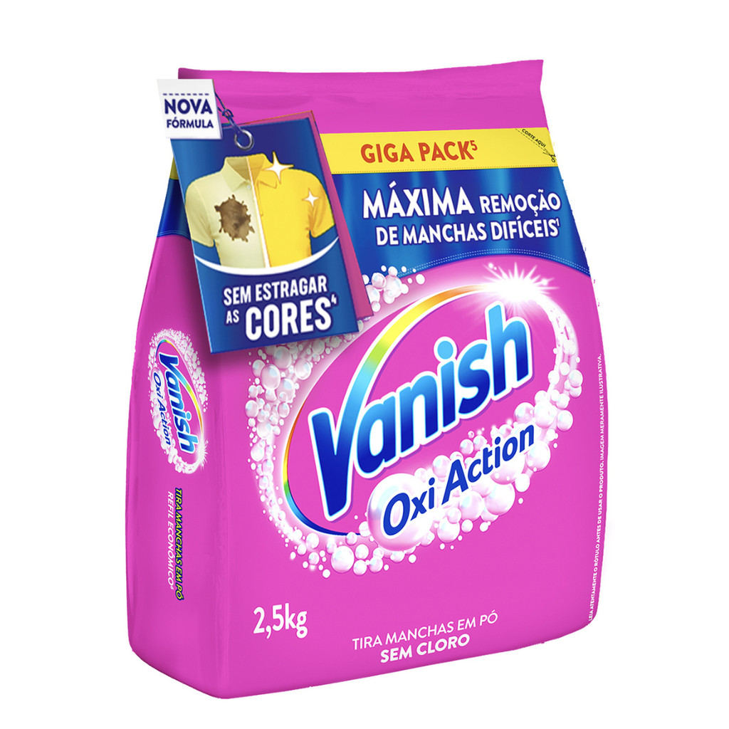 Tira Manchas Pó Vanish Oxi Action Pink 2.5 Kg Refil Econômic em Oferta na Shopee