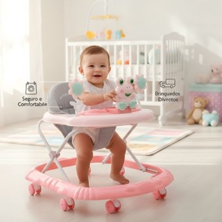 Andador de Bebê Educativo Com Bandeja De Atividades Interativo Primeiros Passos Seguro E Resistente Antiderrapante em Oferta na Shopee