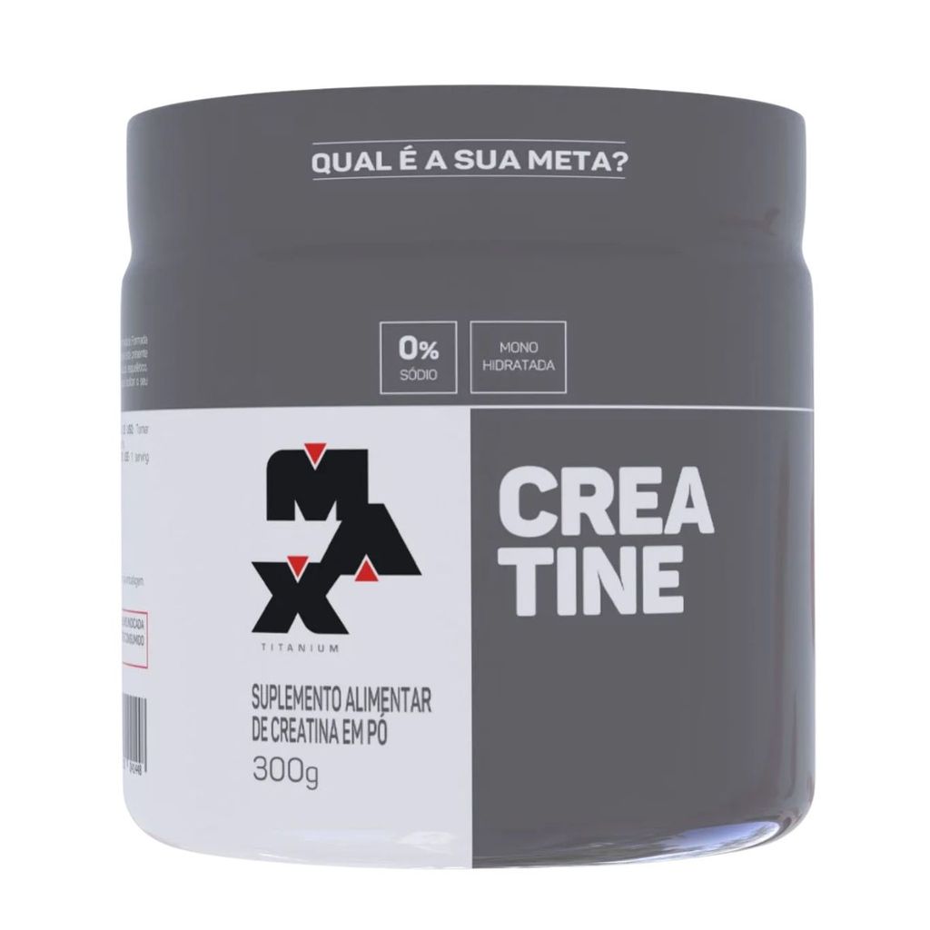 Creatina Monohidratada Fórmula Leve e 100% Pura 300g Max Titanium