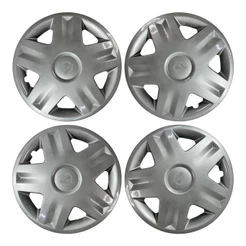 Jogo Kit 04 Calota Clio Sandero Aro 14 Prata 2004 2005 2006 2007 2008 2009 2010