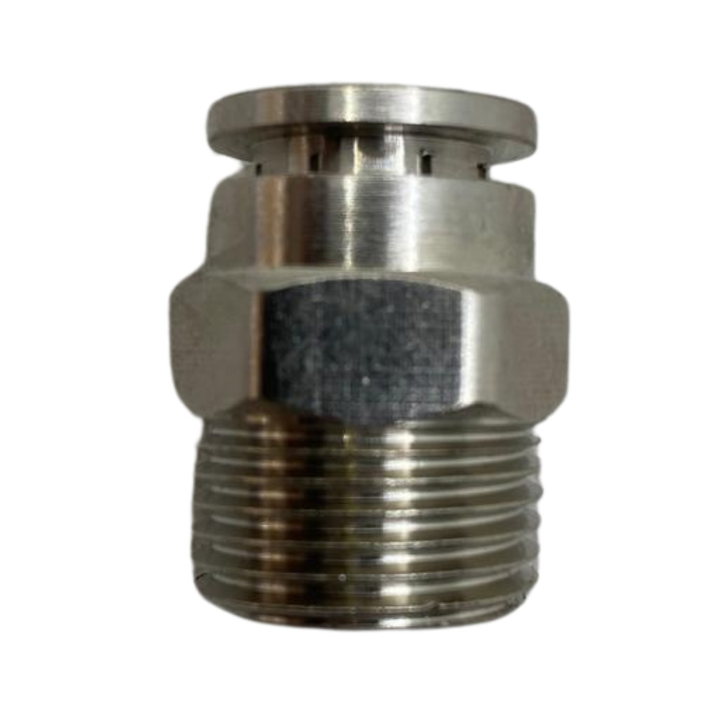 Conexão Reta Metálica Engate Tubo 4mm Rosca 1/8 Npt Pneumática Ar Água