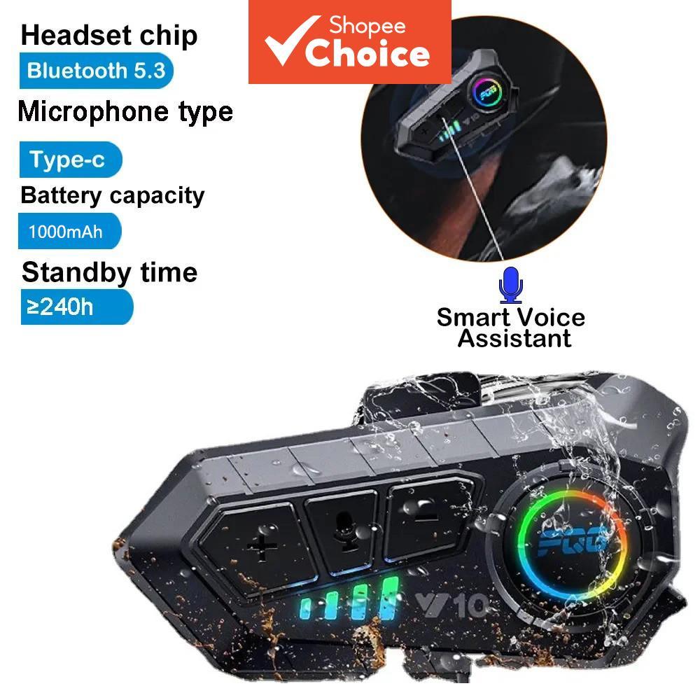 Fone de Ouvido para Capacete com Bluetooth 5.3 para Moto | Impermeável | Mãos-livres & Tocador de Música