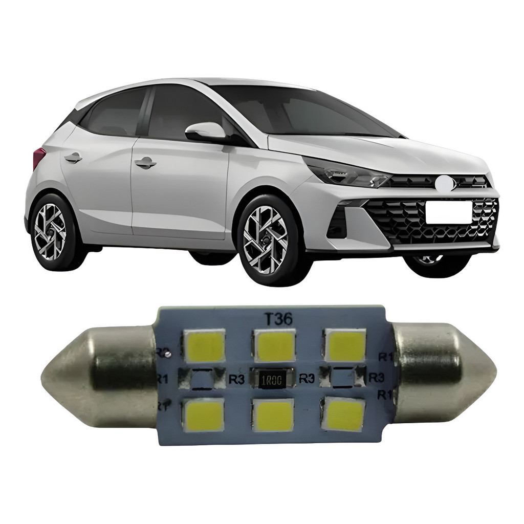 Lampada Led Torpedo Placa/teto/porta Luva Hyundai Hb20 23/25