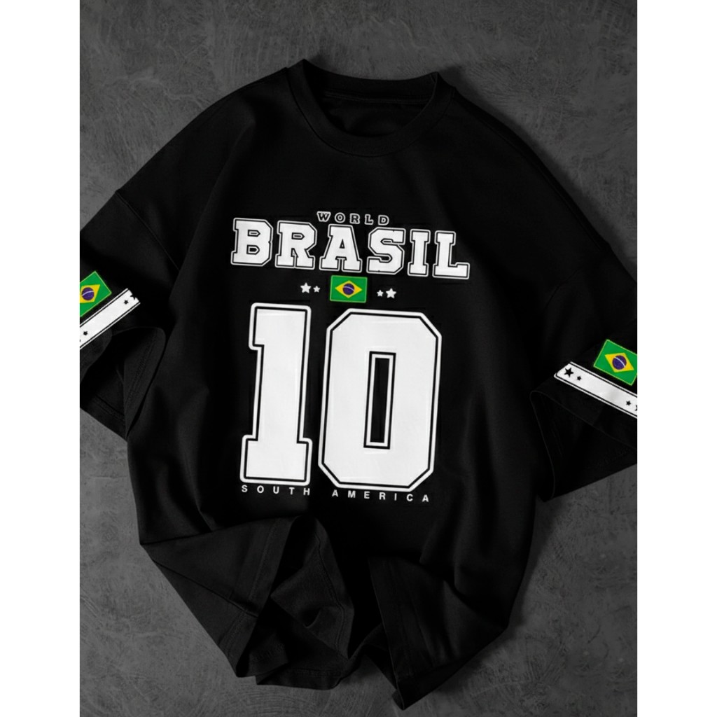 Camiseta do Brasil 10 Adulto e Infantil 100% Algodão  Copa do Mundo 2026 Lançamento