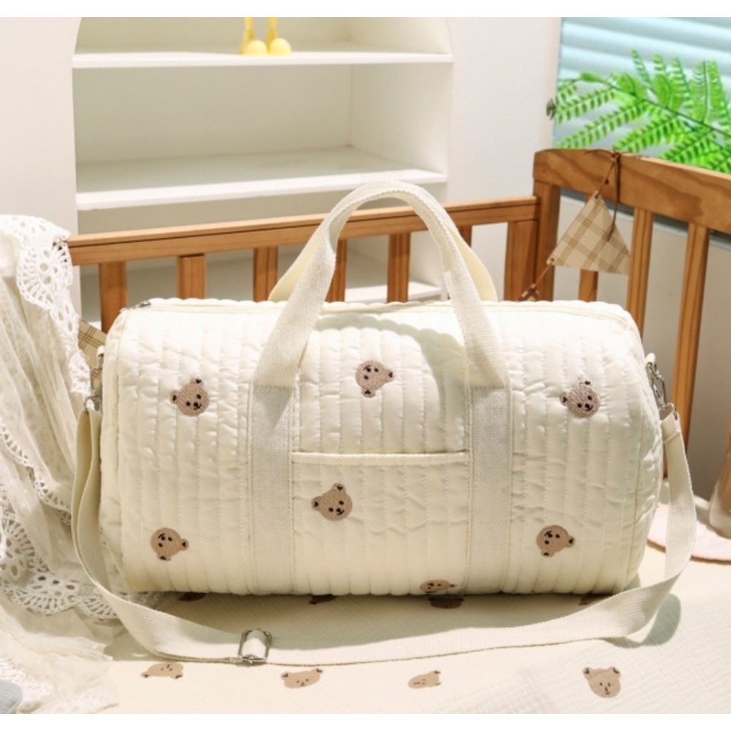 Bolsa de Ombro Mão Bordada Urso Fofo Grande Capacidade Mãe e Filho Bolsa de Mãe e Criança. em Oferta na Shopee