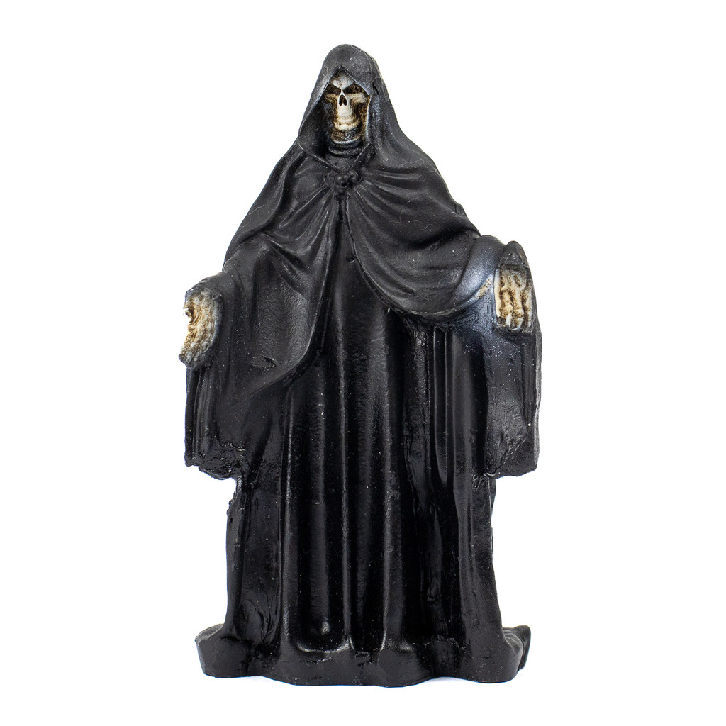 Escultura Exu Caveira de Capa Preta Resina 10 cm