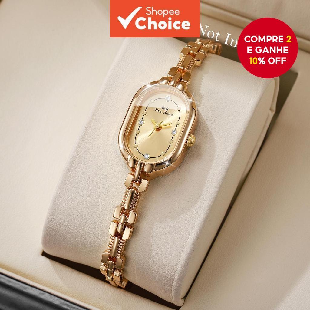 Moda Strass Pequeno Mostrador Elegante Pulseira Relógio De Quartzo Feminino Sem Caixa em Oferta na Shopee