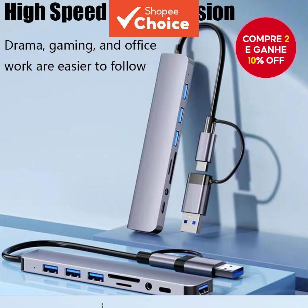 USB HUB Splitter Type C Adaptador Multi Porta Para Telefone Tablet Computador Pc Laptop U Disk Teclado Mouse