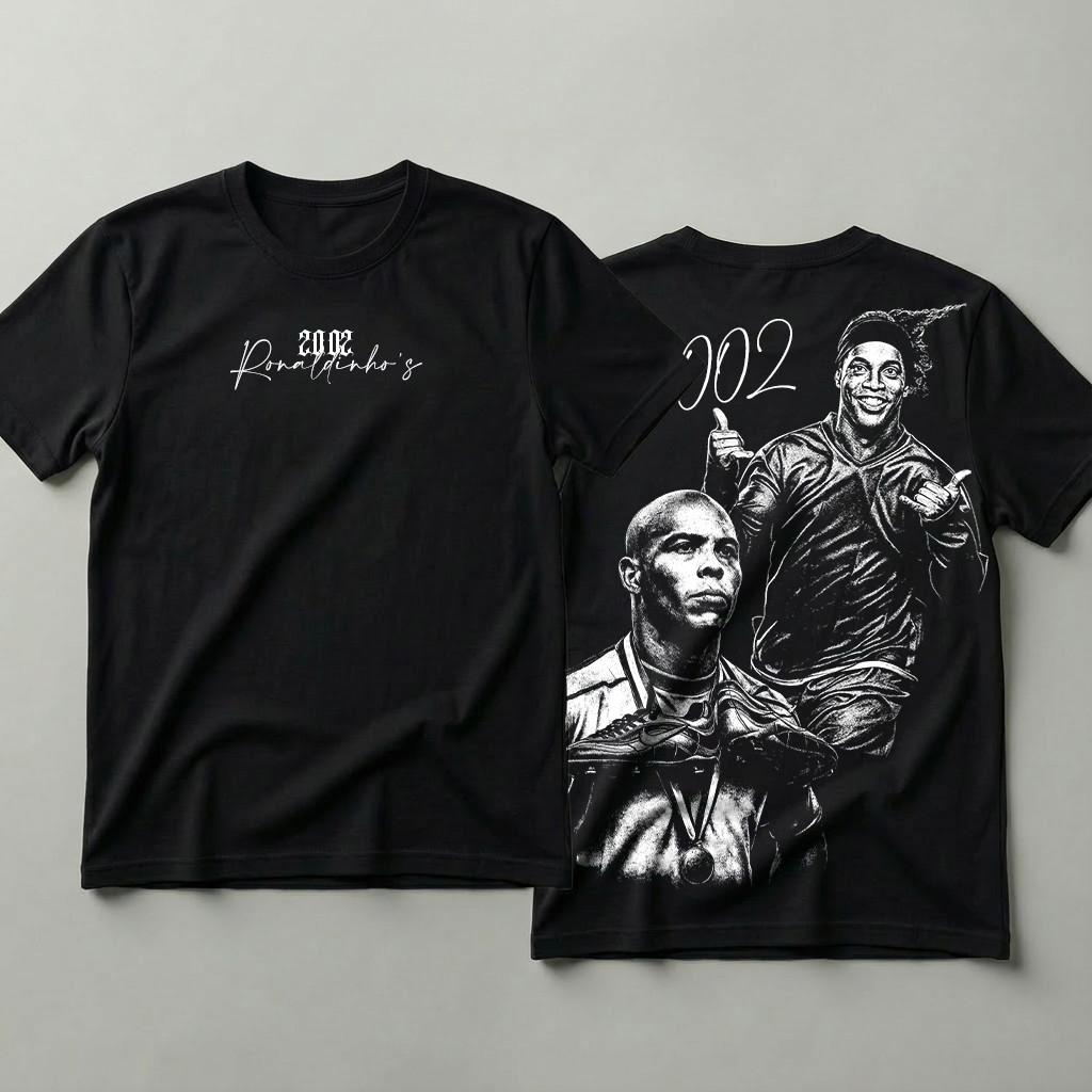 Camiseta 100% Algodão Estampada Futebol Ronaldo Ronaldinho