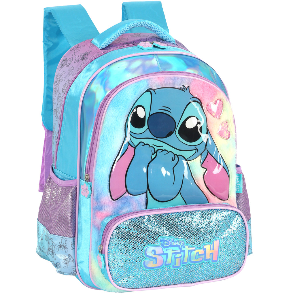Mochila Costas Stitch Original Disney Infantil Grande Escolar Menina Feminina Juvenil Lilo Angel em Oferta na Shopee