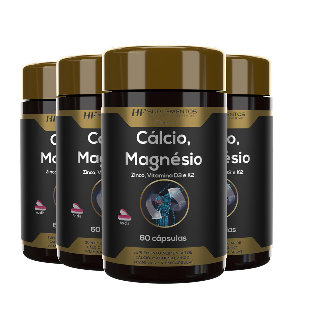 4X CALCIO MAGNESIO ZINCO VIT D3 K2 60CAPS HF SUPLEMENTS