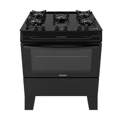 Fogão 5 Bocas a Gás Itatiaia Electra Glass Plus Mesa de Vidro Acendimento Automático Preto Fosco Bivolt