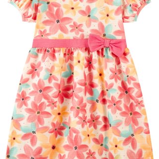 VESTIDO INFANTIL MENINA EM COTTON MAQUINETADO ALEGRIA DE FLORES em Oferta na Shopee