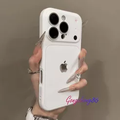 Capinha 2 em 1 de Silicone Branca para iPhone 15/14/13/16 Pro Max - Transforma em 17 Pro Max, Anti-Queda e Proteção Comp